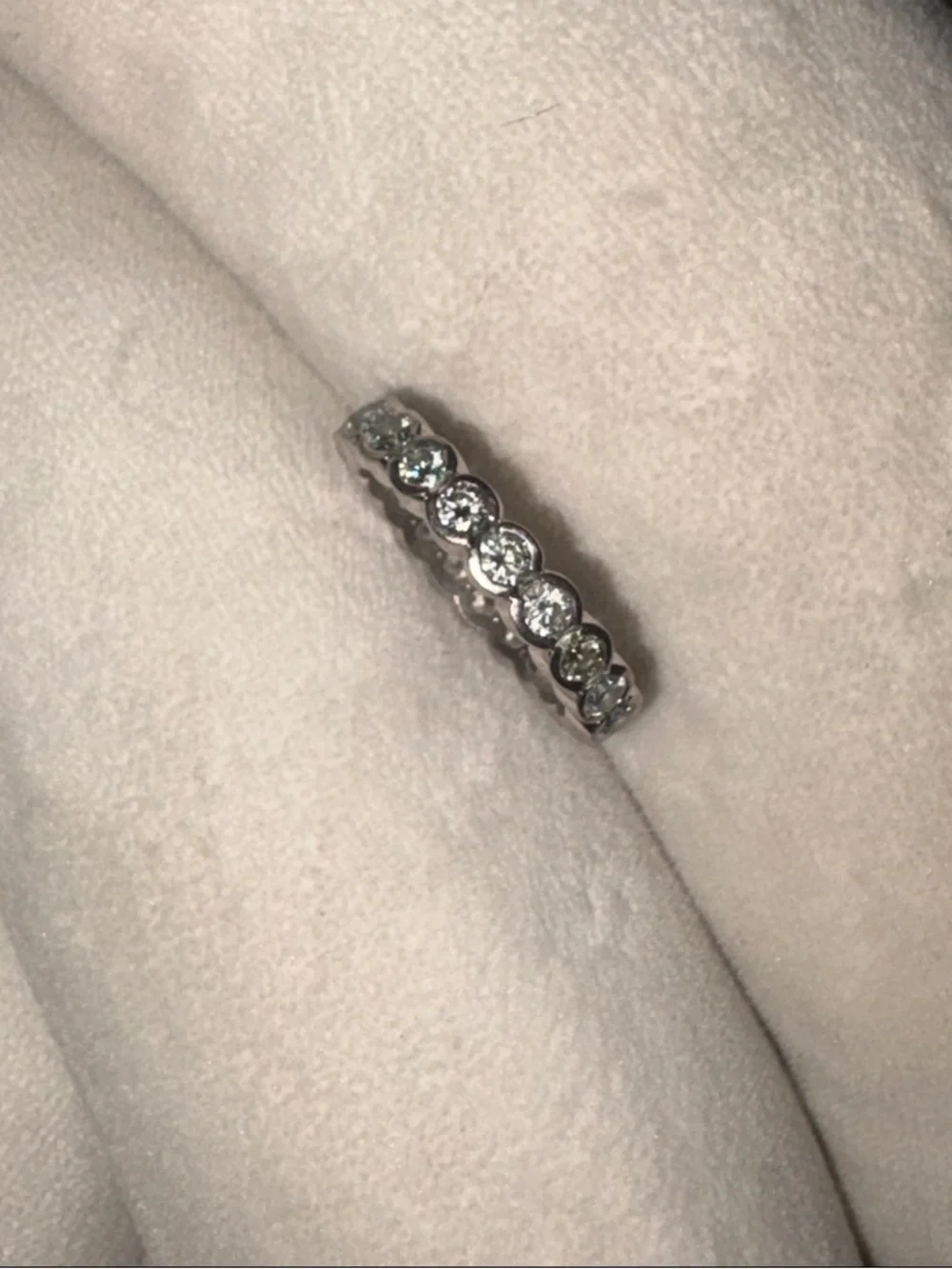 Natural 2Ct Ice Blue Diamond Eternity Ring